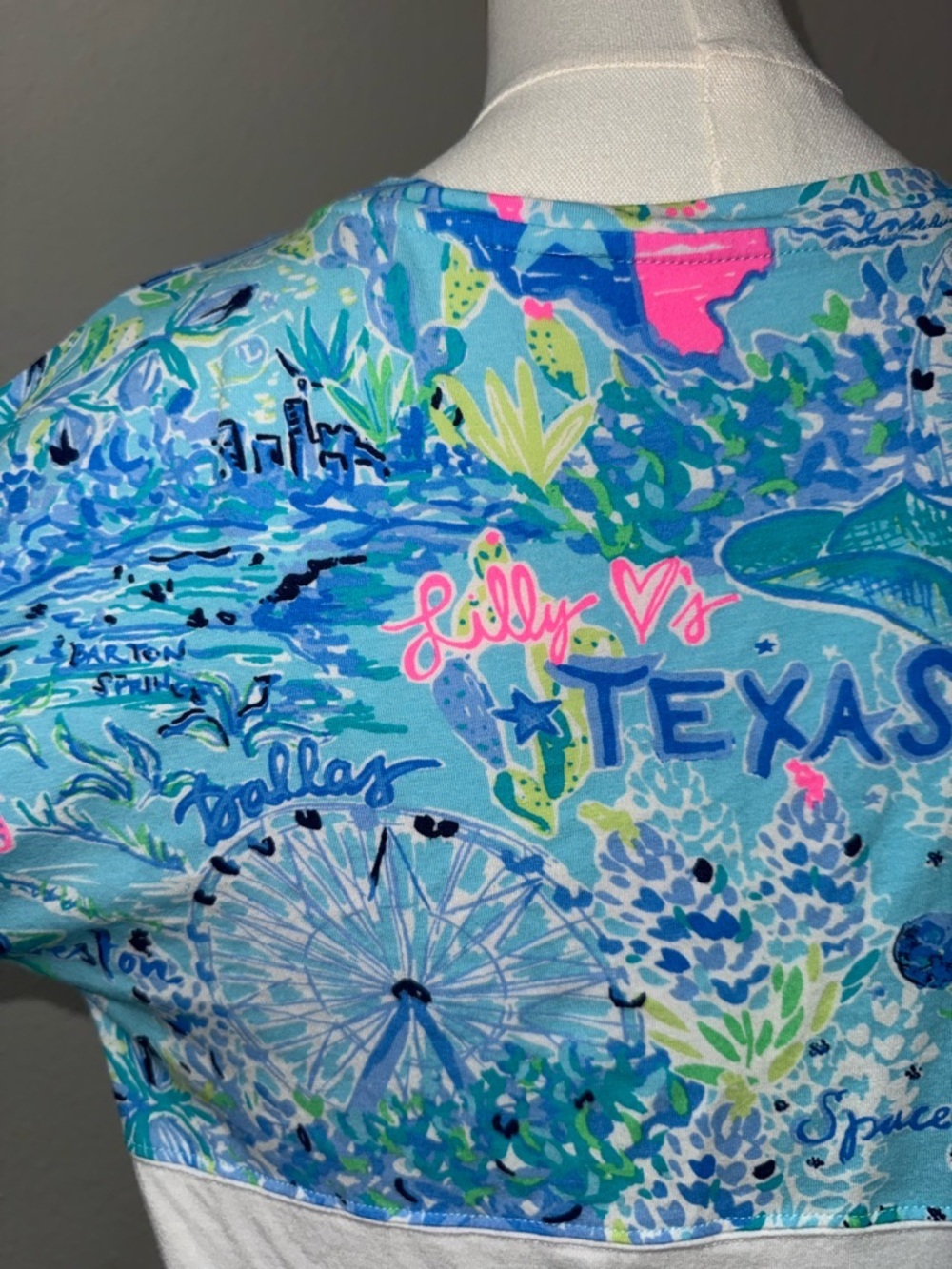 Lilly Pulitzer Lilly Loves Texas XS Finn Top In Bayside Blue - Picture 4 of 4